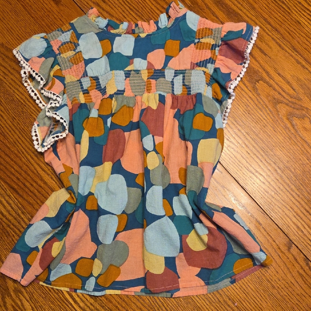 Colorful Ruffle Sleeve Top